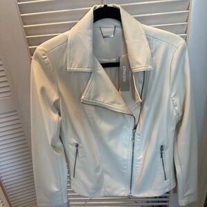 Chico’s new size 0 off white faux leather jacket